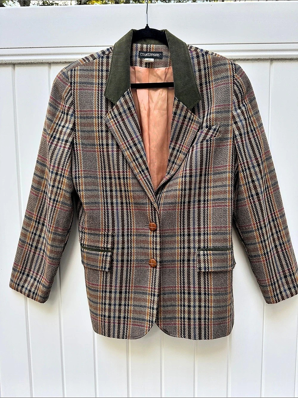 Counterparts Plaid Blazer in Brown & Green Size 10